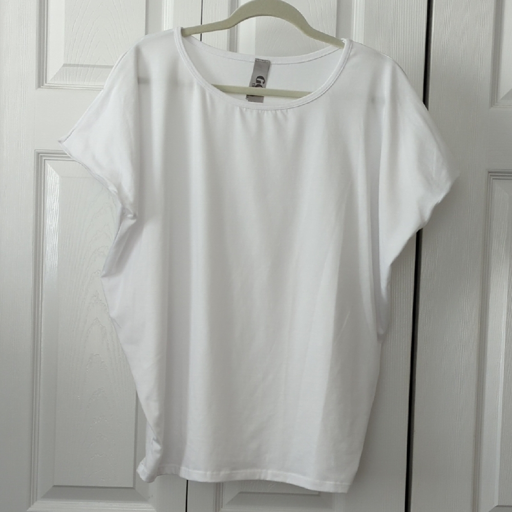 NORDSTROM RACK! ~GO COUTURE~ WHITE CAP SLEEVE DOLMAN TEE-L